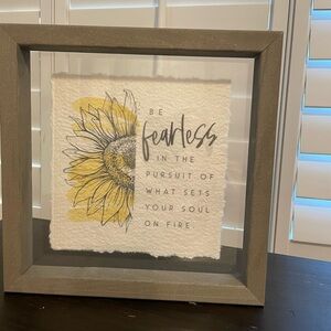 Framed Sunflower Inspirational Art